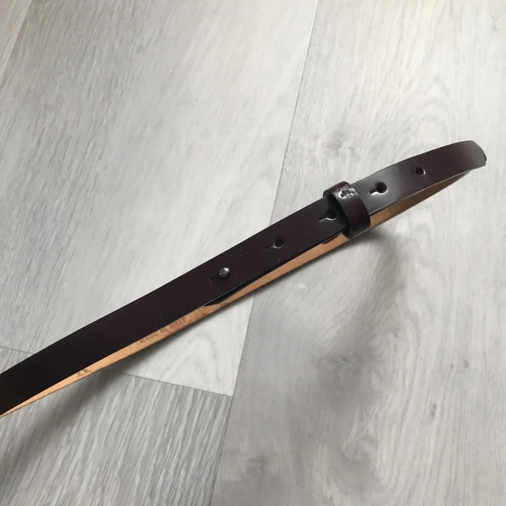 CK CALVIN KLEIN LEATHER SKINNY BROWN COATED BELT WOMENS XS